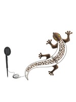 Solar LED Wandlicht Deko Gecko mit 10 warmweissen LEDs 70457
