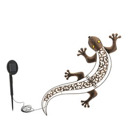 Solar LED Wandlicht Deko Gecko mit 10 warmweissen LEDs 70457