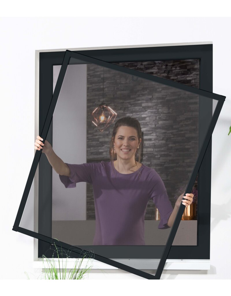 Fensterbausatz Master SLIM 130x150cm anthrazit Pollenschutzgewebe 100690707-VH