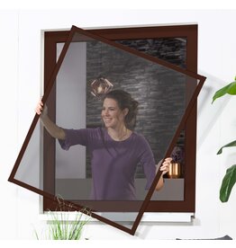 Fensterbausatz Master SLIM 100x120cm braun Pollenschutzgewebe 100690802-VH