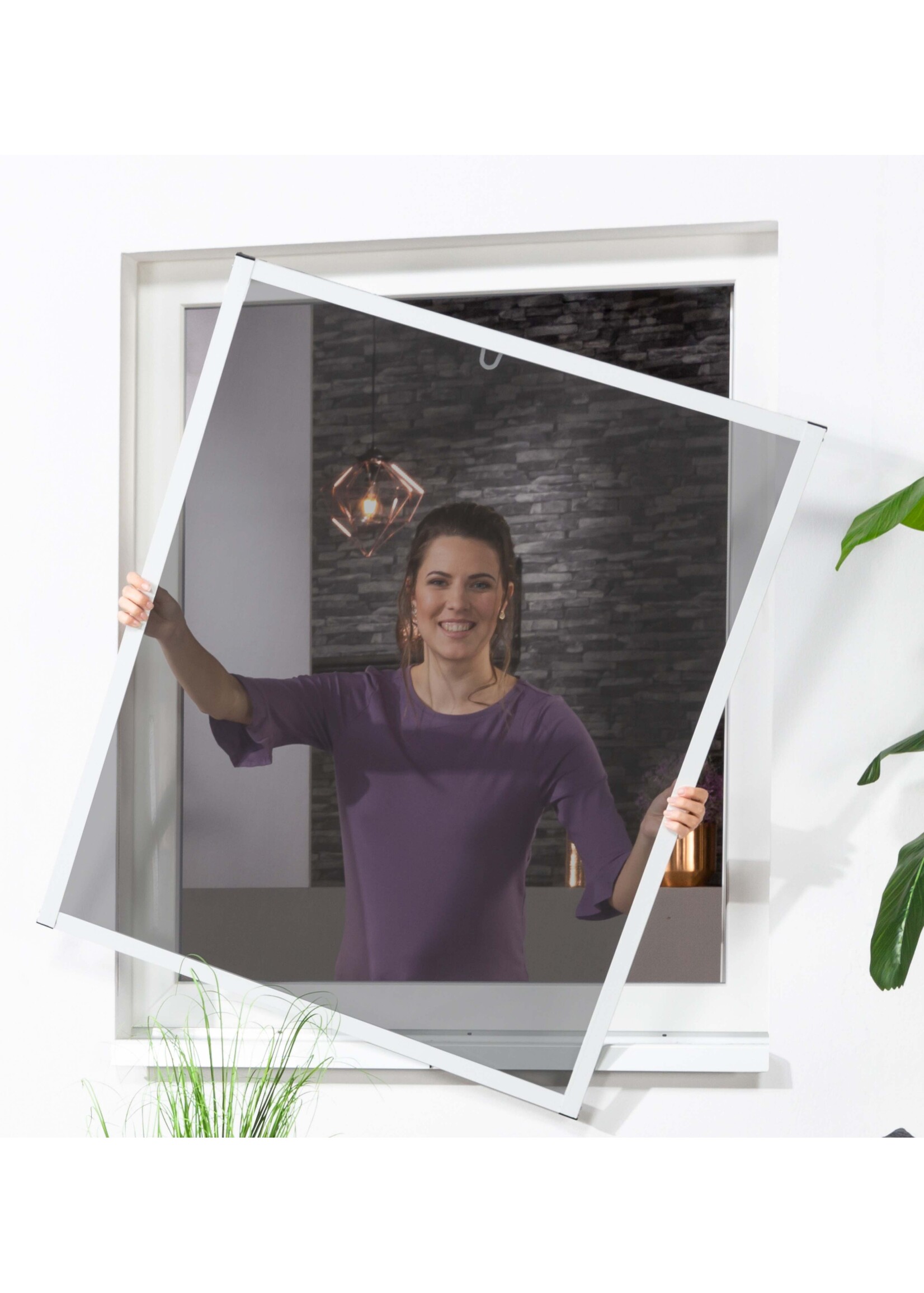 Fensterbausatz Master SLIM 100x120cm weiss Pollenschutzgewebe 100690801-VH