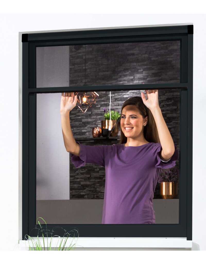Fliegengitter Alu Rollobausatz für Fenster smart 80x160cm anthrazit 100910207-VH