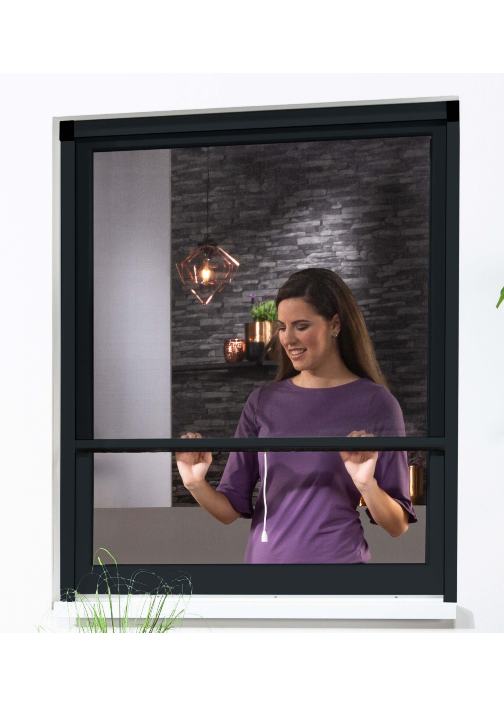 Fliegengitter Alu Rollobausatz Fenster smart 160x160cm anthrazit 100910407-VH