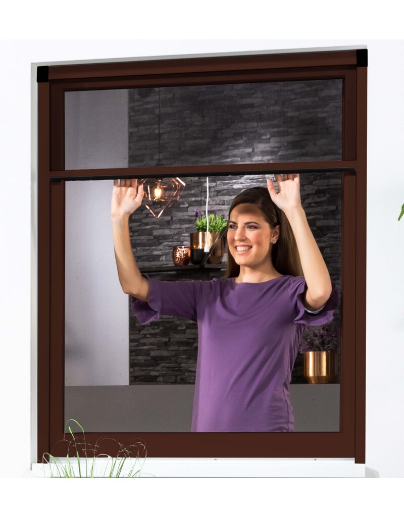 Fliegengitter Alu Rollobausatz für Fenster smart 160x160cm braun 100910402-VH