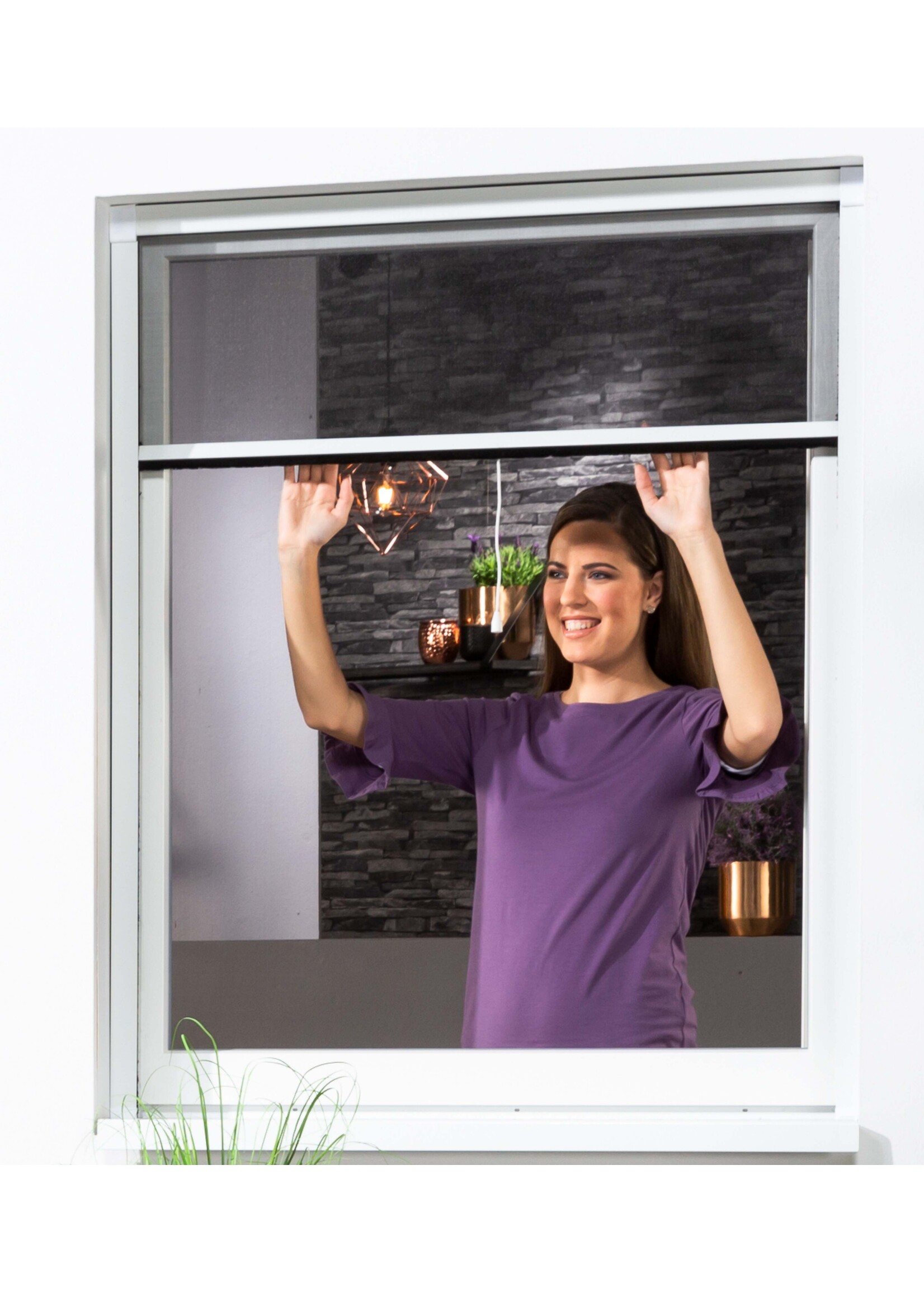 Fliegengitter Alu Rollobausatz Fenster smart 130x160cm weiss 100910101-VH