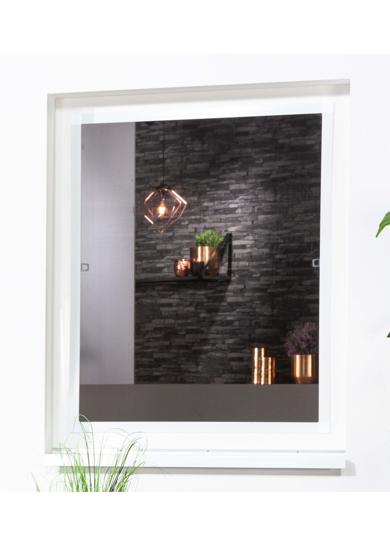 Fliegengitter Fensterbausatz flächenbündig 100x120 weiss 101025201-VH