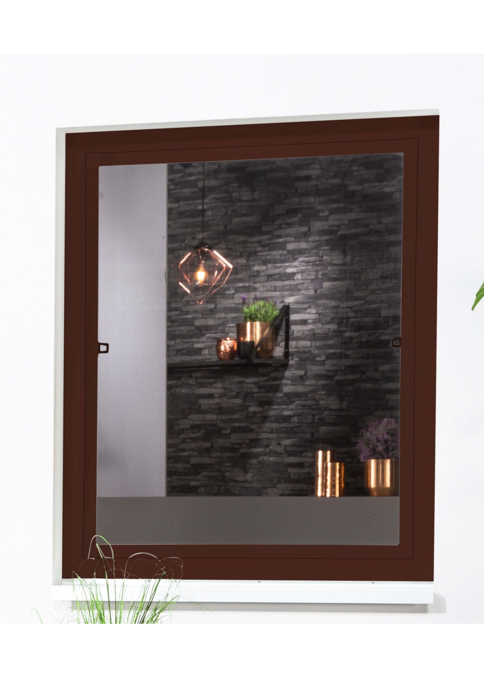 Fliegengitter Fensterbausatz flächenbündig 130x150 braun 101025102-VH
