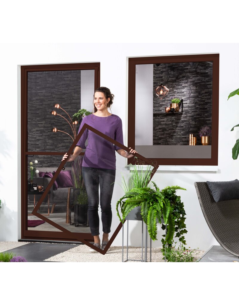 Fliegengitter Fensterbausatz flächenbündig 130x150 braun 101025102-VH