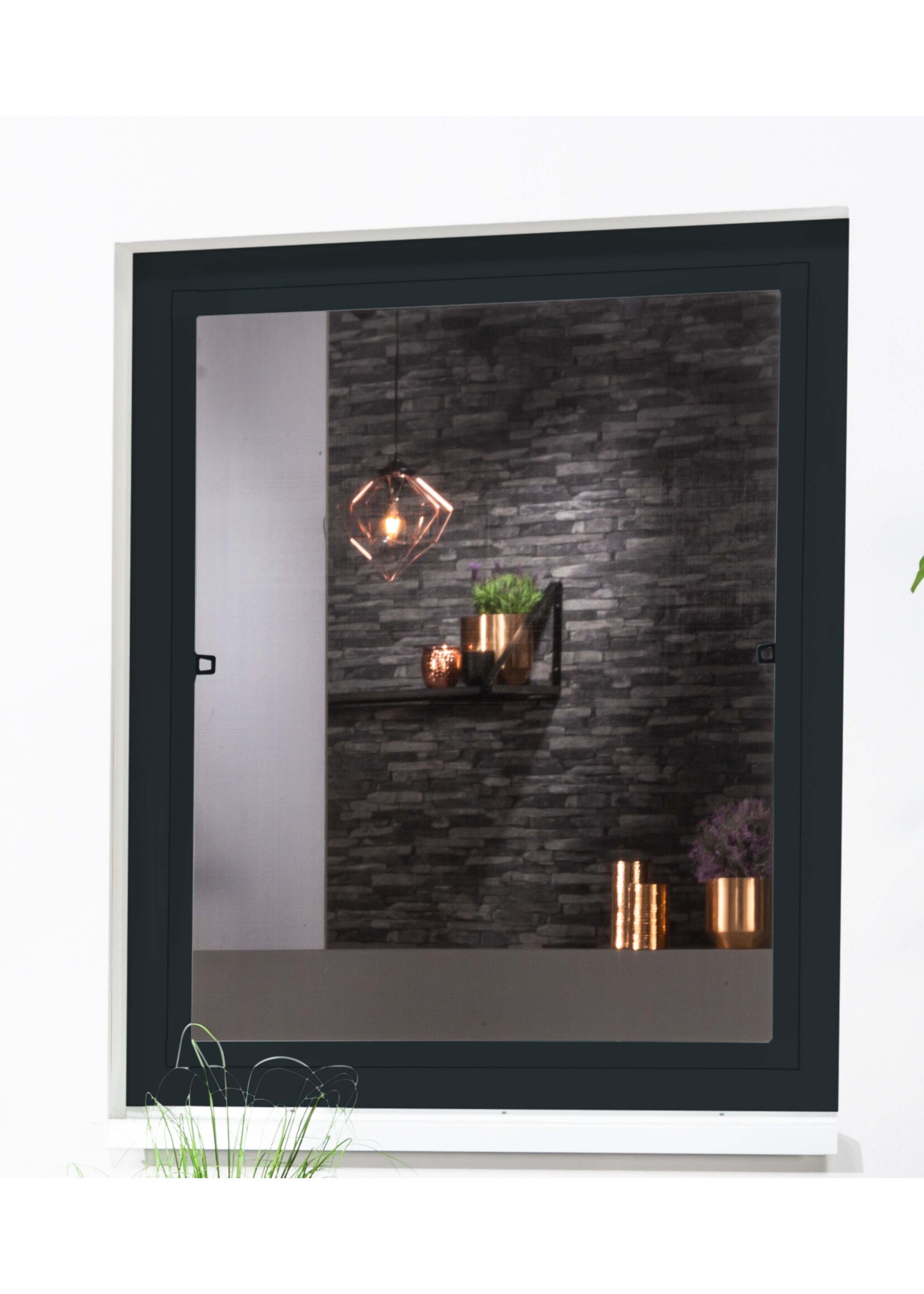 Fliegengitter Fensterbausatz flächenbündig 130x150 anthrazit 101025107-VH