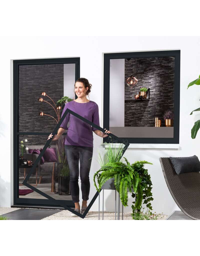 Fliegengitter Fensterbausatz flächenbündig 100x120 braun 101025202-VH