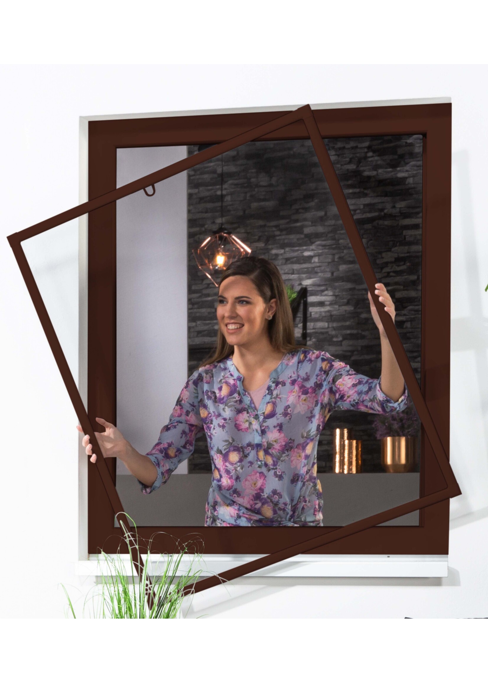 Fliegengitter Fensterbausatz BASIC 130x150cm braun 101550402-VH