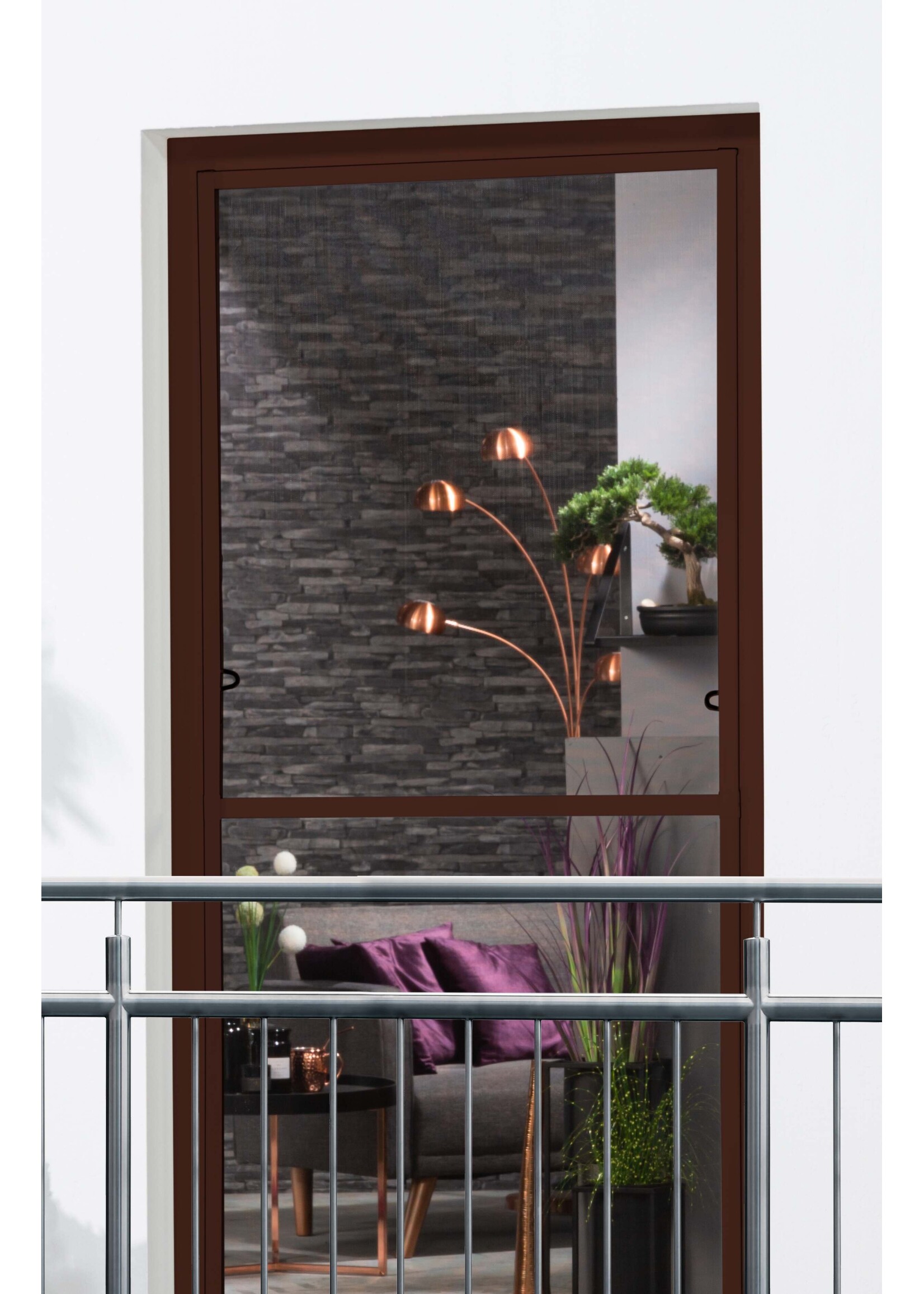 Fliegengitter Fensterbausatz Master XL SLIM 130x220cm braun 101580102-VH