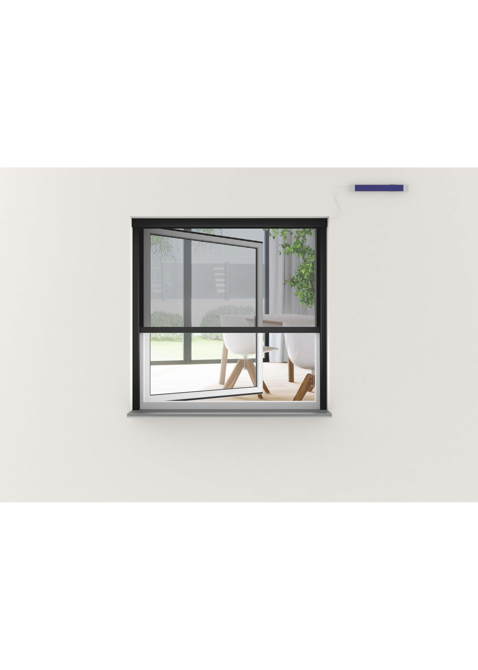Insektenschutz Rollo elektrisch Solar 130x160 anthrazit 101830307-VH