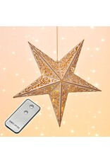 Hölzener Stern mit Beleuchtung 40cm mit Fernbedienung Retourenware