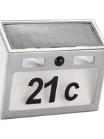 Edelstahl Solar LED Hausnummer 3 LEDs mit Bewegungsmelder 60253