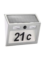 Edelstahl Solar LED Hausnummer 3 LEDs mit Bewegungsmelder 60253