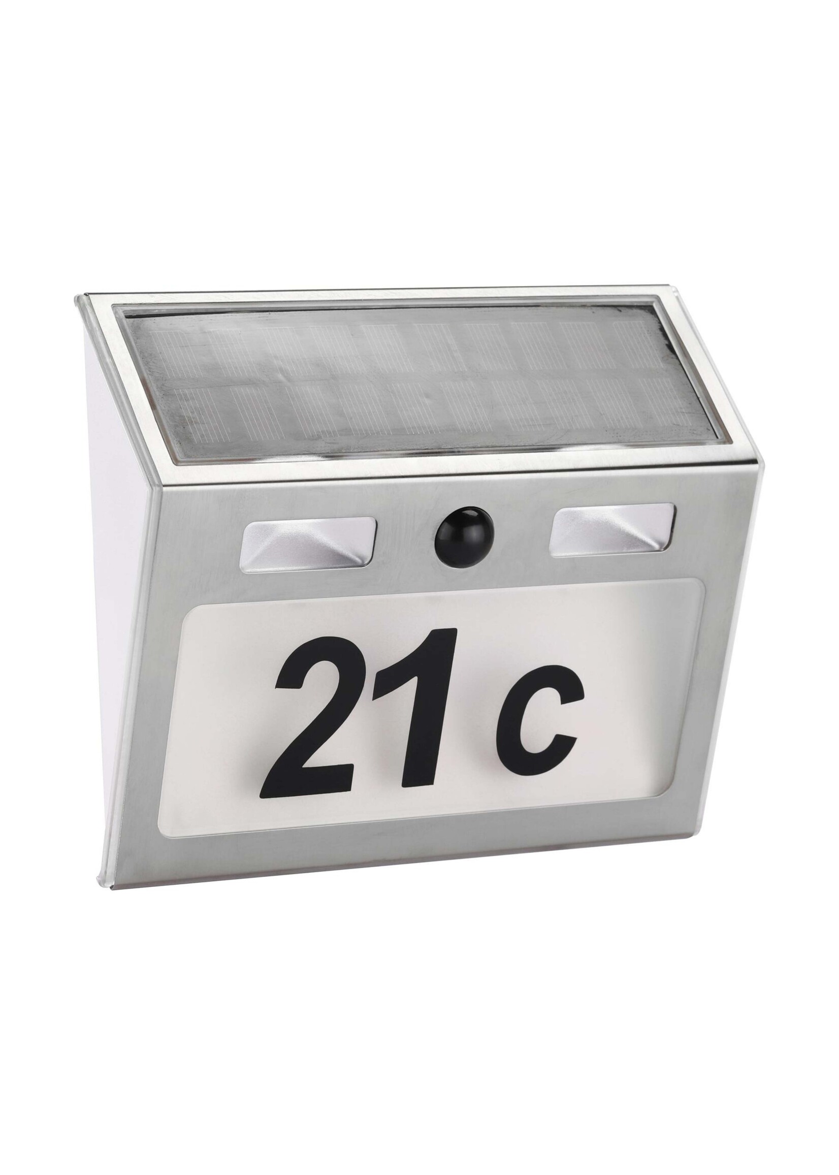 Edelstahl Solar LED Hausnummer 3 LEDs mit Bewegungsmelder 60253