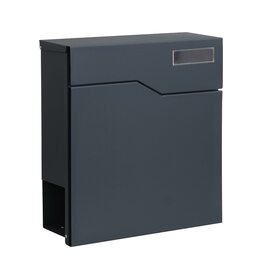 Briefkasten mit Zeitungsfach und  Namensschild anthrazit 2723
