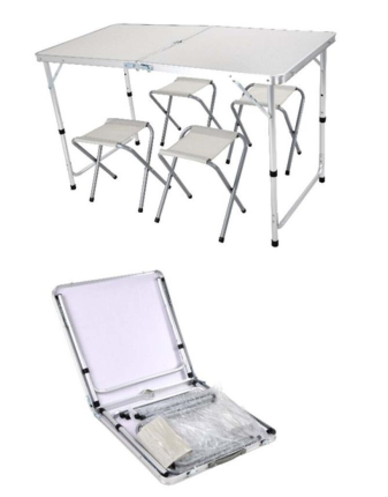 Camping Set Klapptisch und 4 Klapphocker 2720