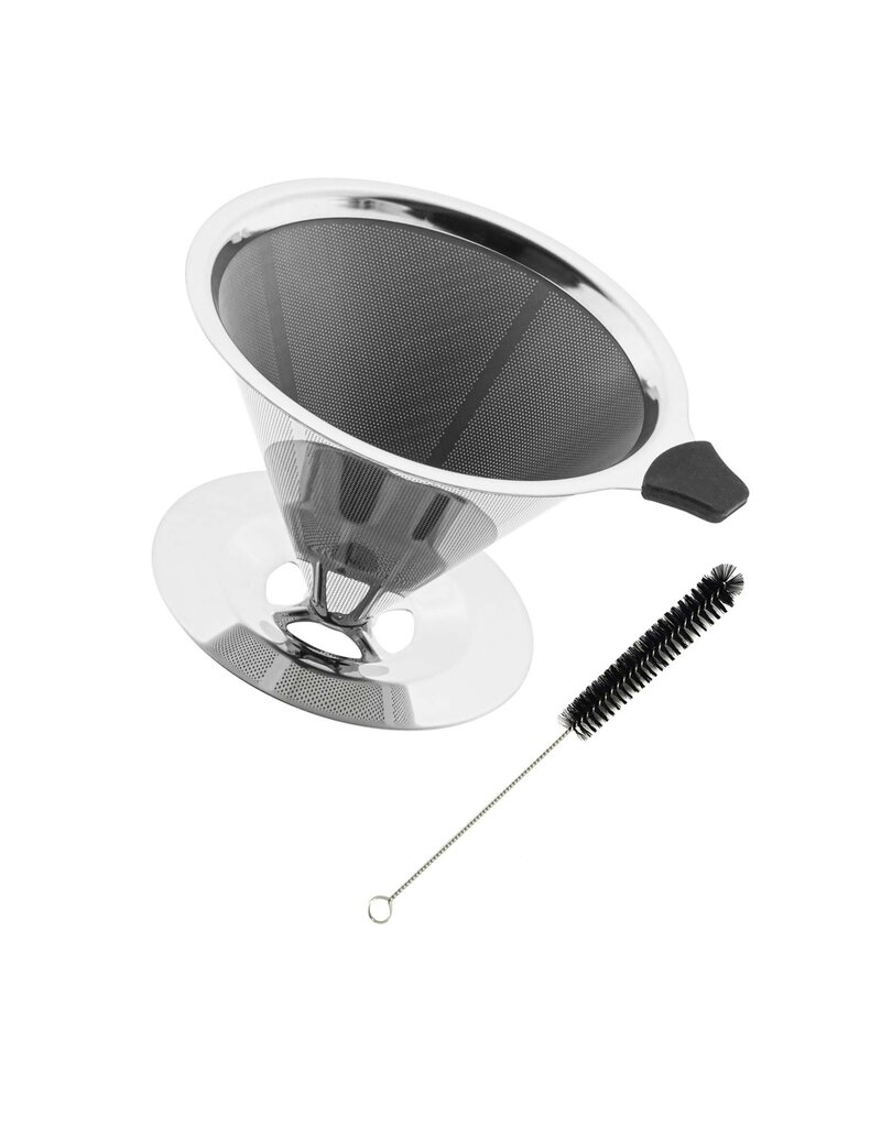 Edelstahl Kaffeefilter Dauerfilter mit Bürste 13058