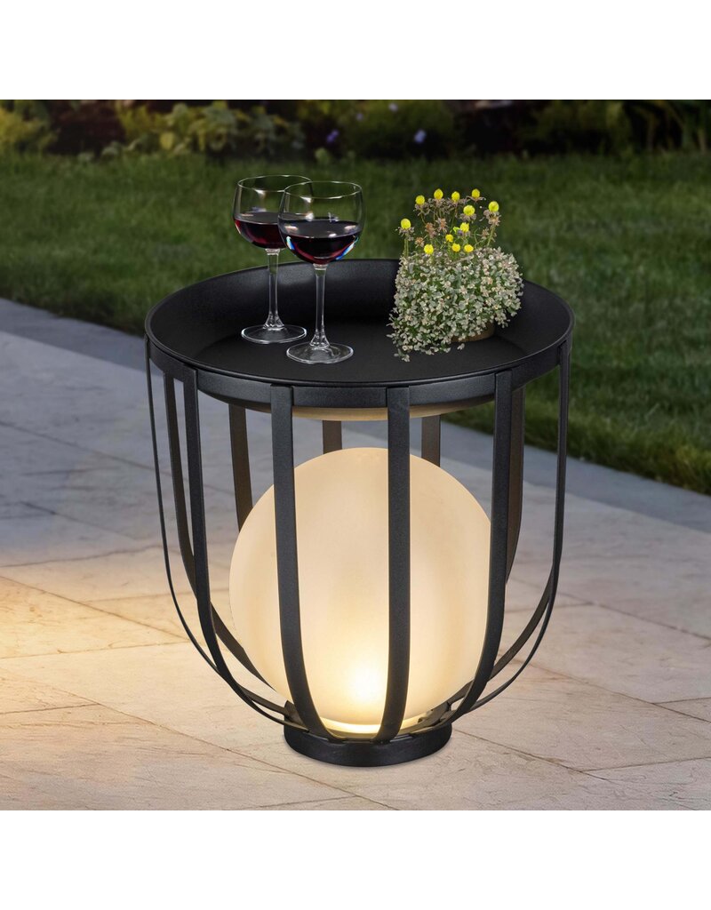 Tisch Beistelltisch mit Solar LED Kugellampe 70486