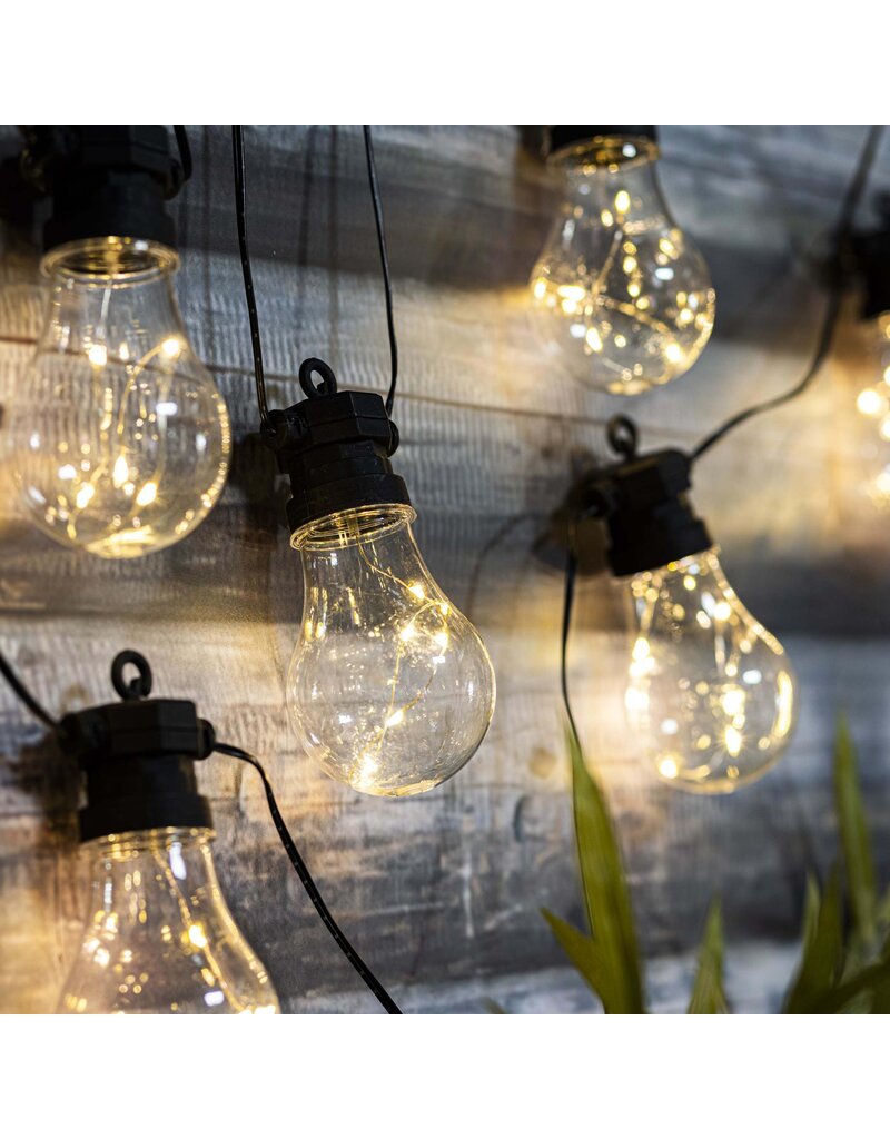 Solar LED Lichterkette mit 8 Kunststoff Glühbirnen 70499