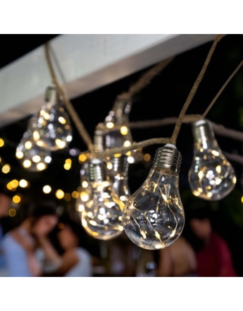 Solar LED Lichterkette mit 10 Kunststoff Glühbirnen 70515