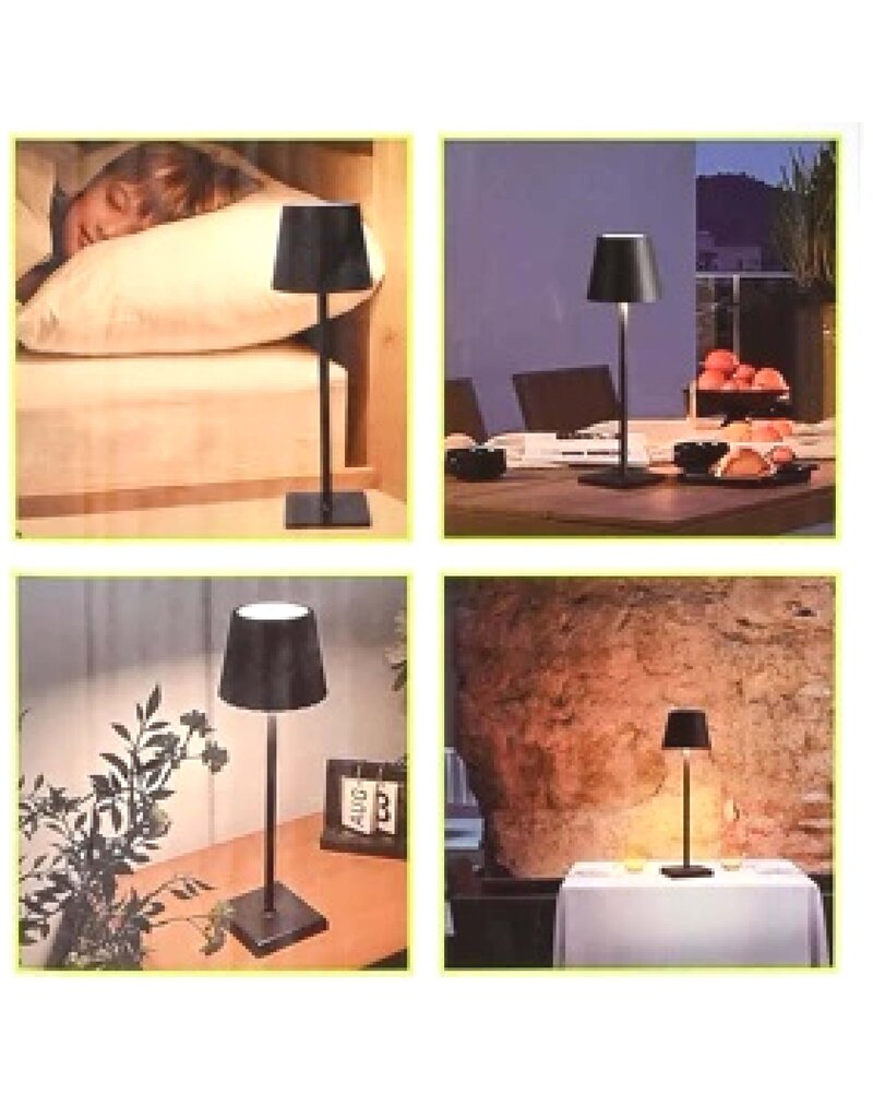 LED Tischleuchte Alu dimmbar wiederaufladbar Touchfunktion 38 cm 14433