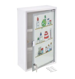Medizinschrank bunt bedruckt 50x30cm abschließbar 33283