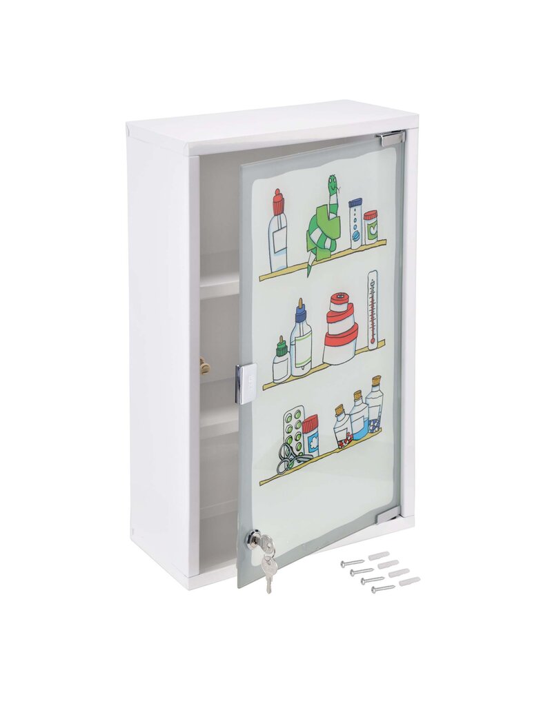 Medizinschrank bunt bedruckt 50x30cm abschließbar 33283