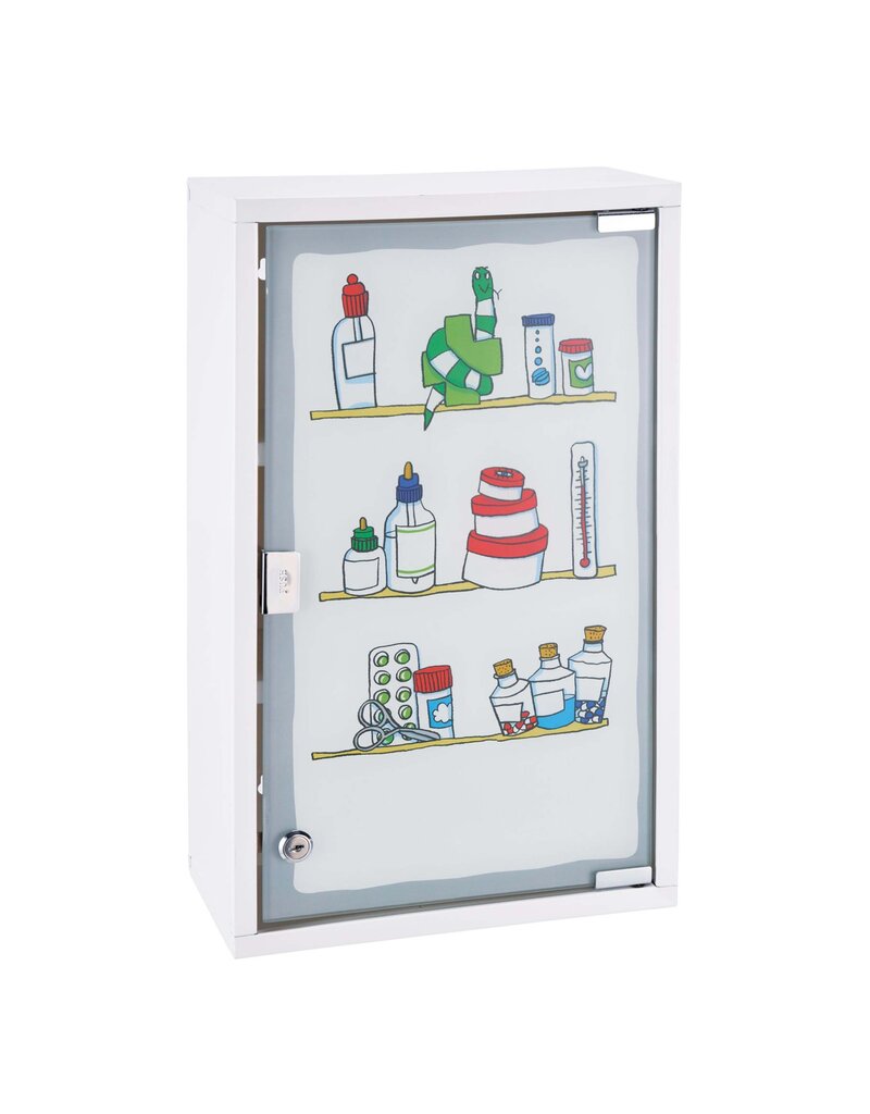 Medizinschrank bunt bedruckt 50x30cm abschließbar 33283