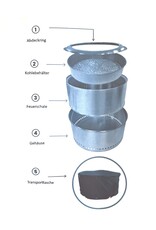 Feuerstelle Feuerschale Edelstahl anthrazit raucharm Höhe 36cm 2741-02