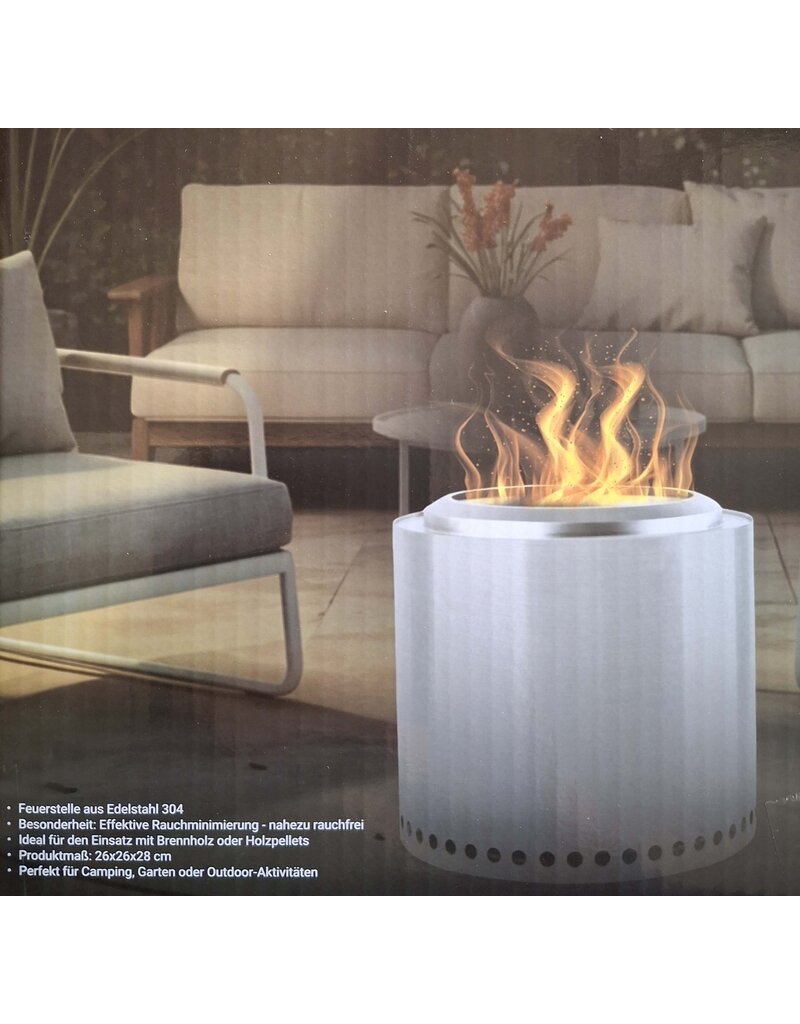 Feuerstelle Feuerschale Feuerring Edelstahl raucharm Höhe 28cm 2742-01