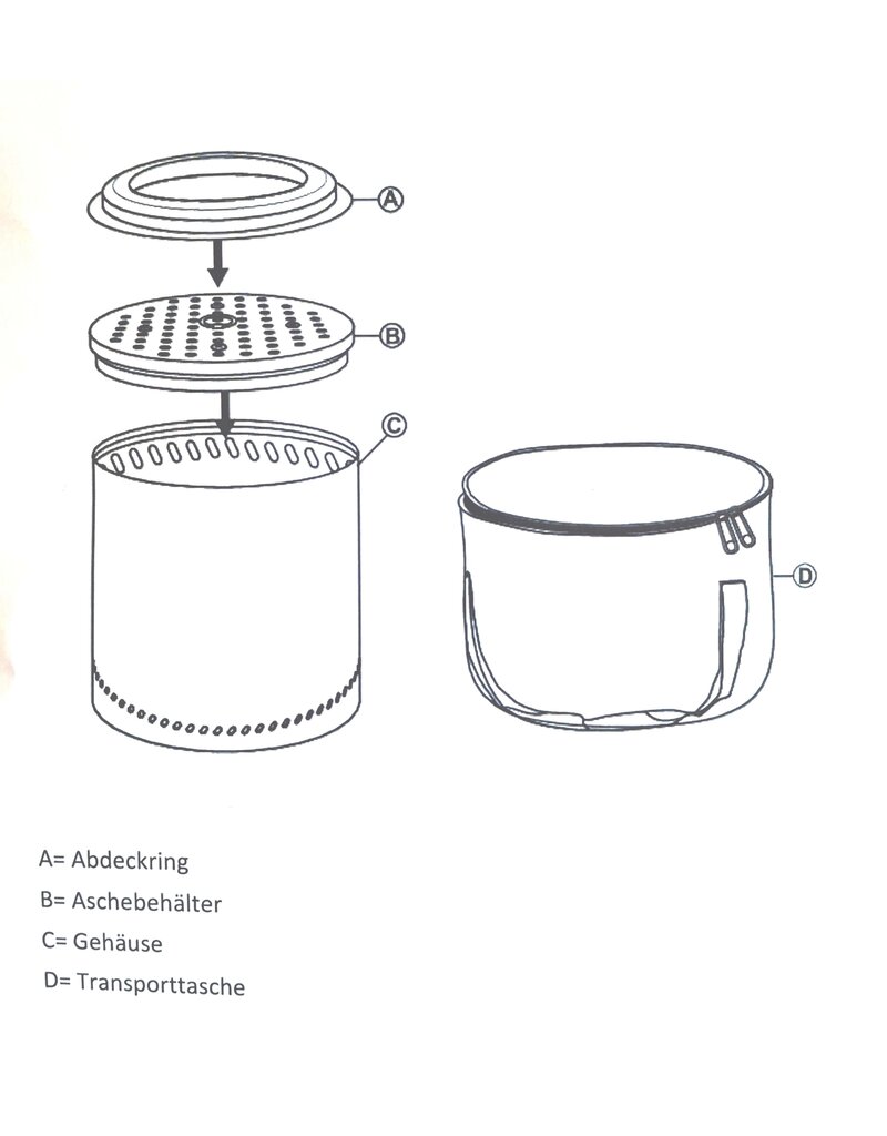 Feuerstelle Feuerschale Feuerring Edelstahl anthrazit raucharm Höhe 28cm 2742-02