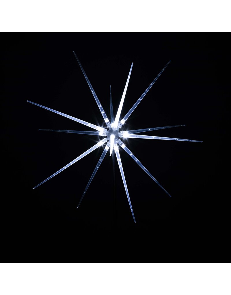 LED Gartenstecker Polar Stern kaltweiss Batteriebetrieb Timer Höhe 95cm 76477