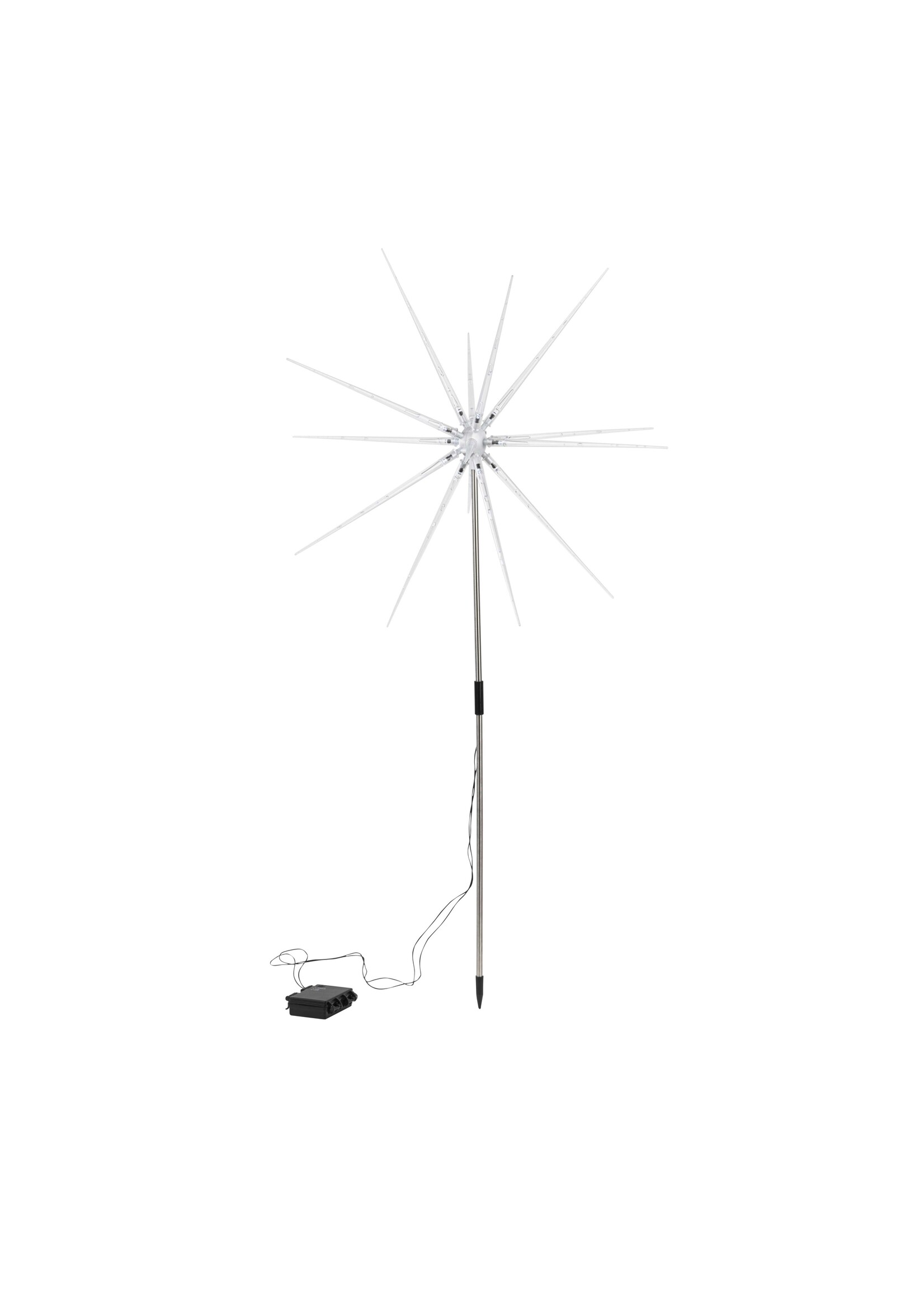 LED Gartenstecker Polar Stern kaltweiss Batteriebetrieb Timer Höhe 95cm 76477