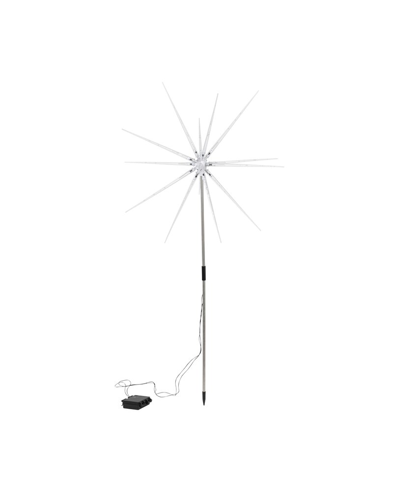 LED Gartenstecker Polar Stern kaltweiss Batteriebetrieb Timer Höhe 95cm 76477