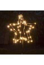 LED Metall Gartenstecker Sterne mit 52LEDs warmweiss Batteriebetrieb 76496