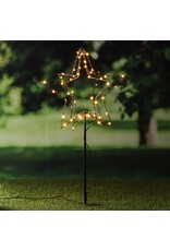 LED Metall Gartenstecker Sterne mit 52LEDs warmweiss Batteriebetrieb 76496