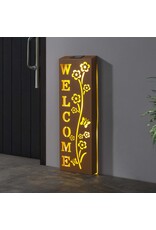 Solar LED Wandbeleuchtung WELCOME aus Metall Höhe 61,5cm 70552