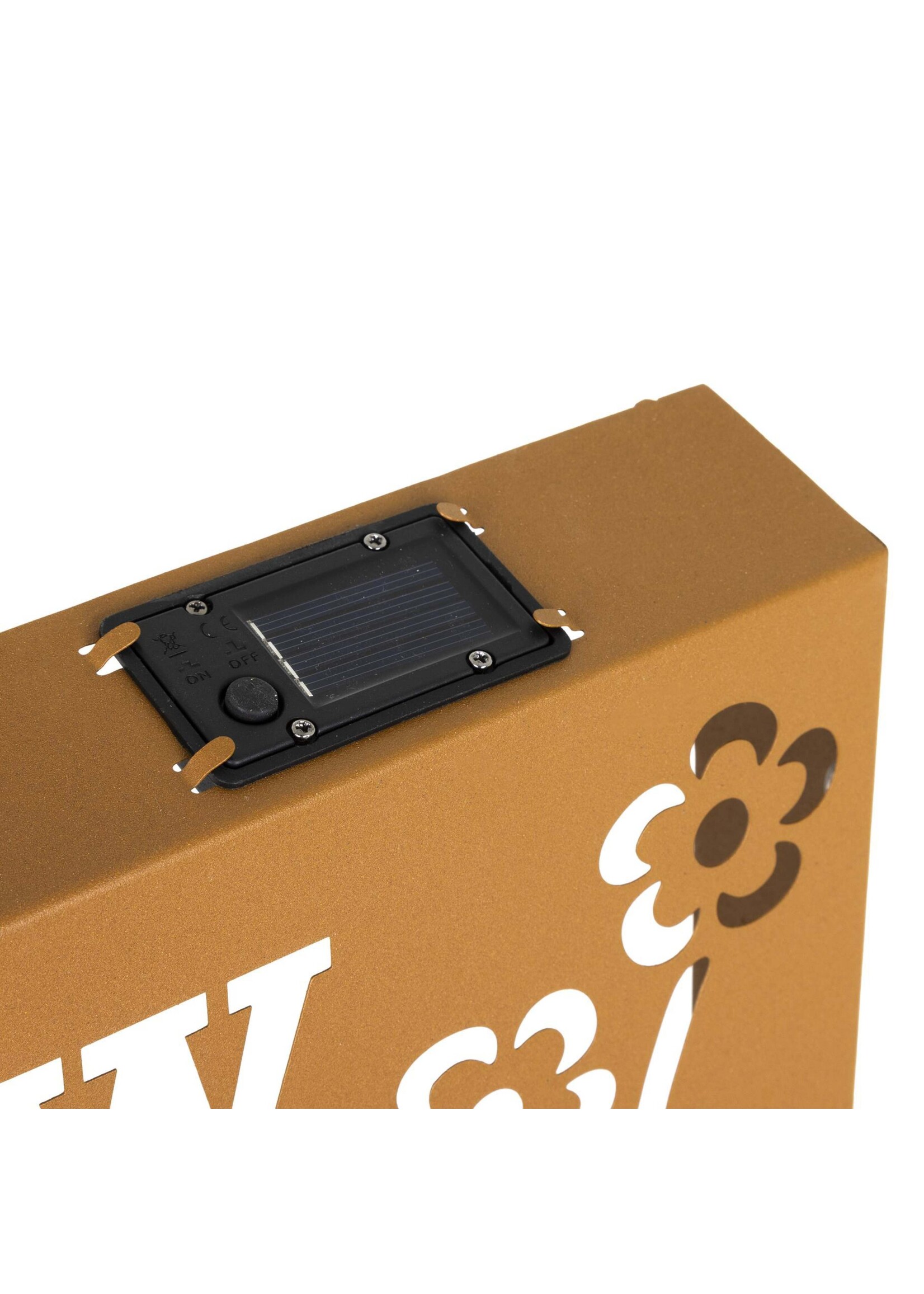 Solar LED Wandbeleuchtung WELCOME aus Metall Höhe 61,5cm 70552
