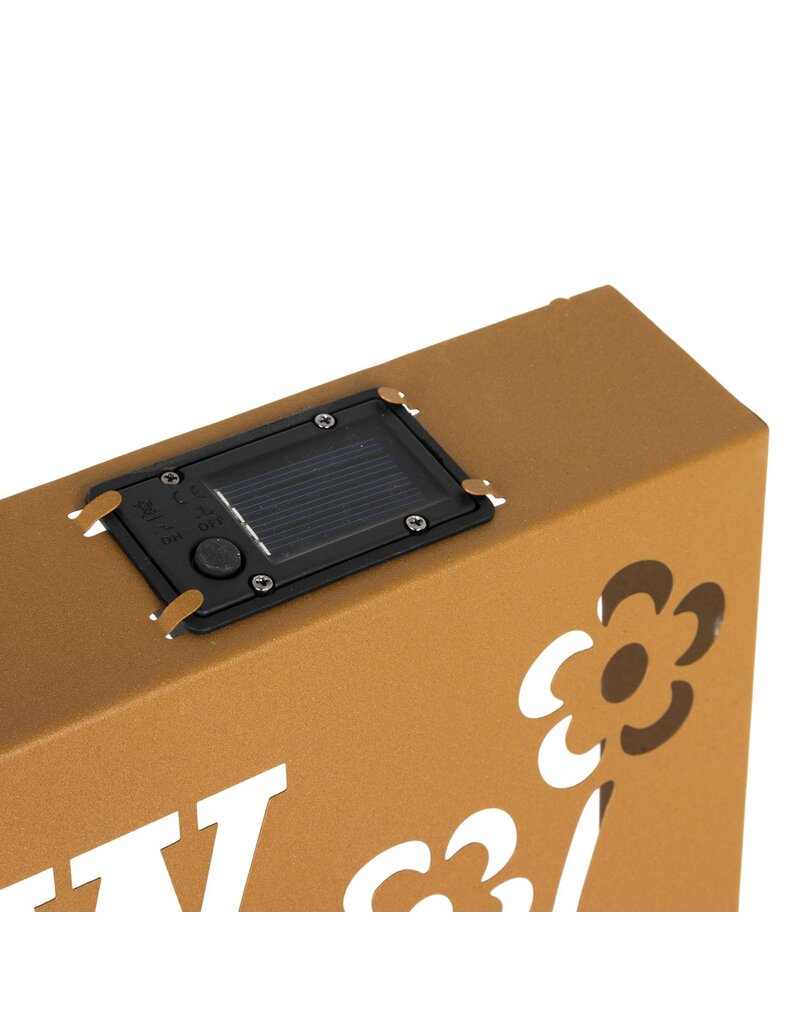 Solar LED Wandbeleuchtung WELCOME aus Metall Höhe 61,5cm 70552