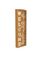 Solar LED Wandbeleuchtung WELCOME aus Metall Höhe 61,5cm 70552