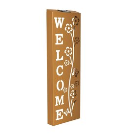 Solar LED Wandbeleuchtung WELCOME aus Metall Höhe 61,5cm 70552