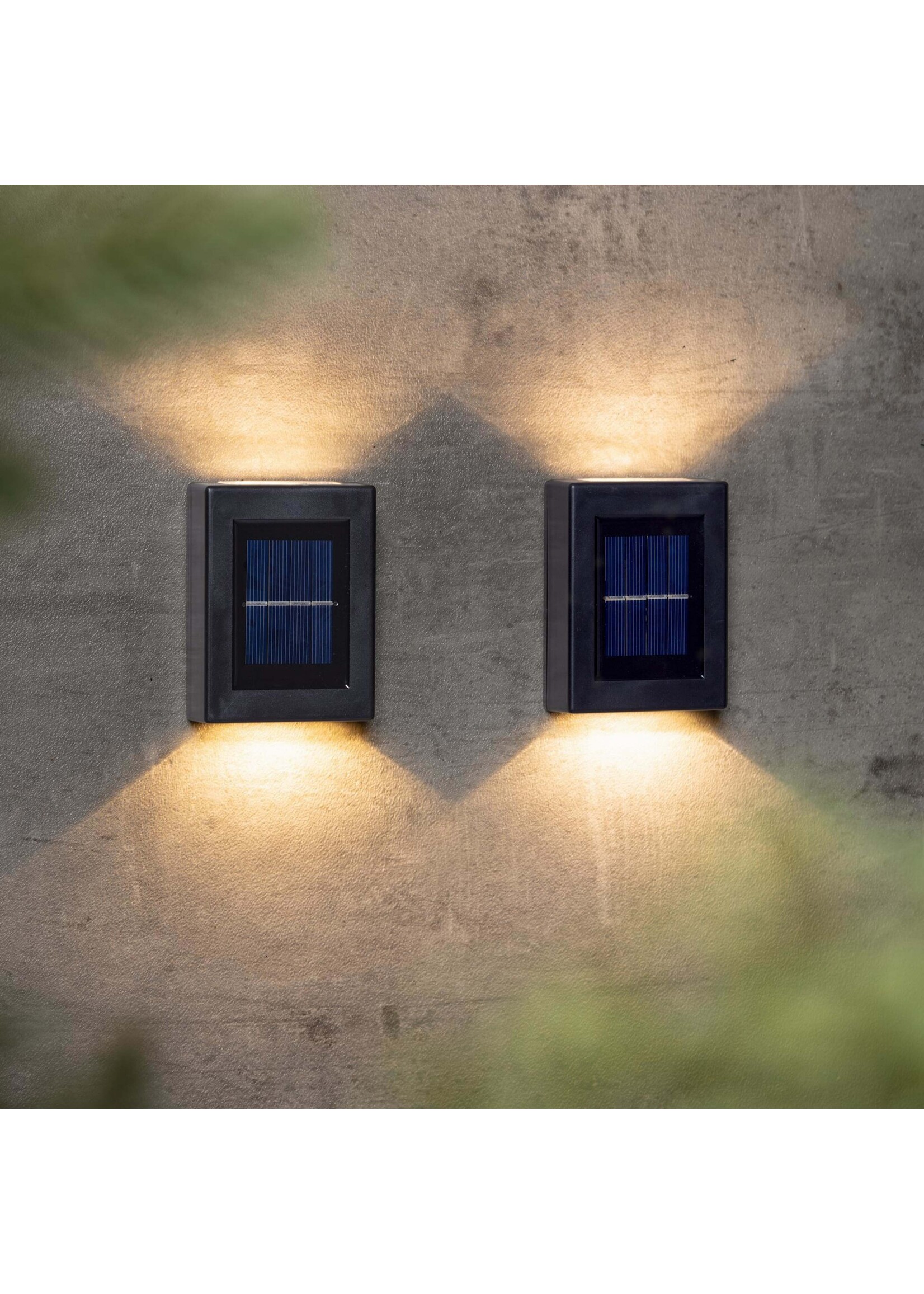 LED Solar Wandeuchten 2er Set je 10x7,5cm 70558