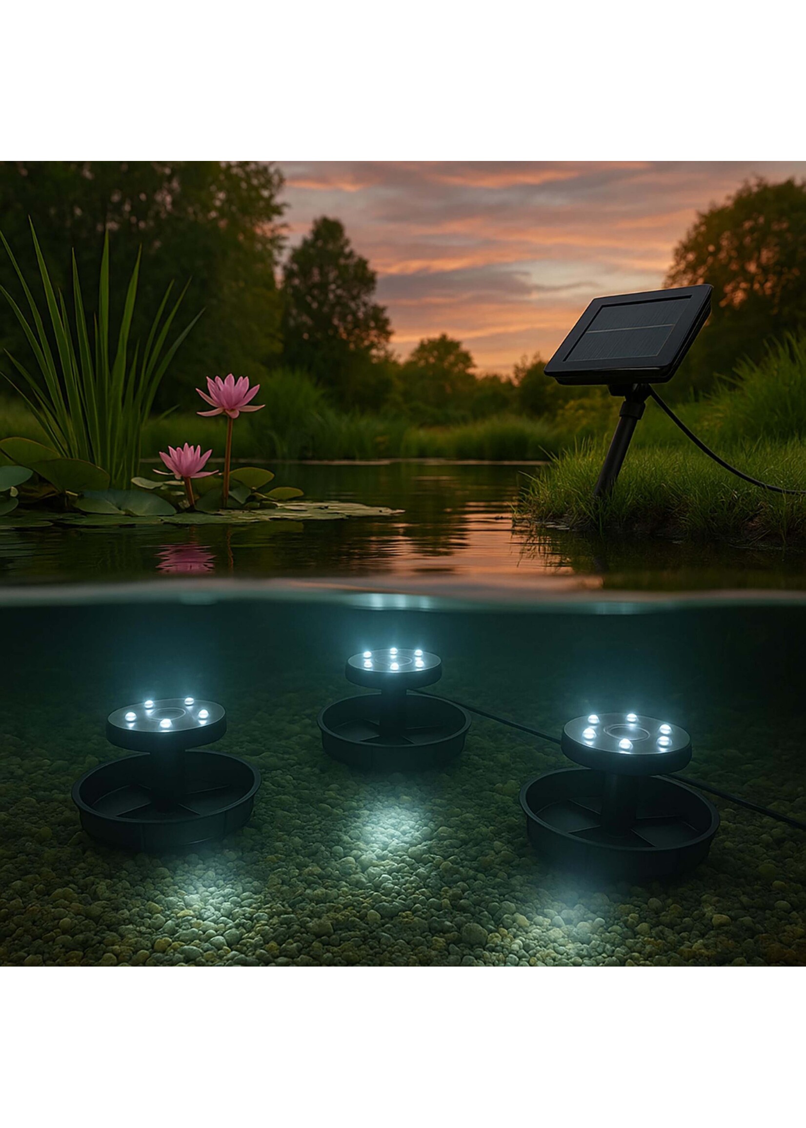 LED Solar Gartenteich Strahler Set Unterwasserbeleuchtung 70559
