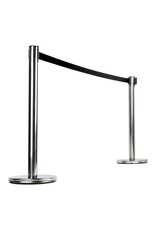 Absperrpfosten Edelstahl 2er Set schwarzer Gurt 200cm 95197
