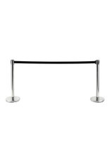 Absperrpfosten Edelstahl 2er Set schwarzer Gurt 200cm 95197
