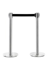 Absperrpfosten Edelstahl 2er Set schwarzer Gurt 200cm 95197
