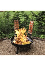 Feuerschale mit Grillrost Topf Flammlachshalter Spiesse für Stockbrot 2341-WE